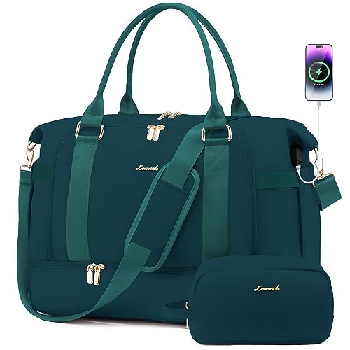 Gym Bag for Women LOVEVOOK Travel Duffel Bag with USB Charging Port,Weekender Bags for Women with Shoe Compartment,Carry on Overnight Bag with Toiletry Bag,Hospital Bags for Labor and Deliver