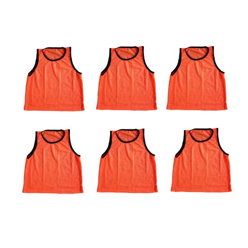 6 Pinnies de Sport Orange Junior Légers pour Entraînement Collectif