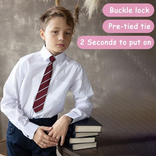 Boys Tie Pre-tied Clip on Ties for Boy Adjustable School Kids Ties for Graduation Wedding Uniform2