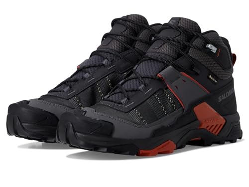 Salomon Men's X Ultra 5 Mid GTX Hiking Shoe, Asphalt/Castlerock/Burnt Ochre, 10