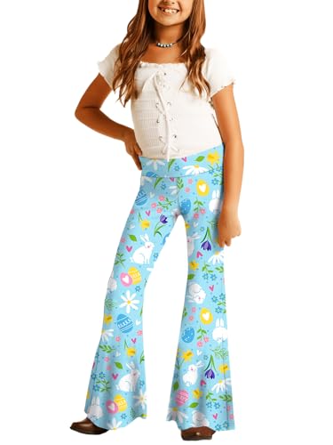 Image of Deerose Girls Halloween Hippie Bell Bottom Pants High Waist Flare Pants 5-14 Years