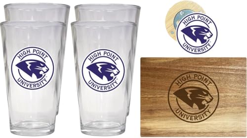 Set de 4 vasos pint y tabla de cortar de madera