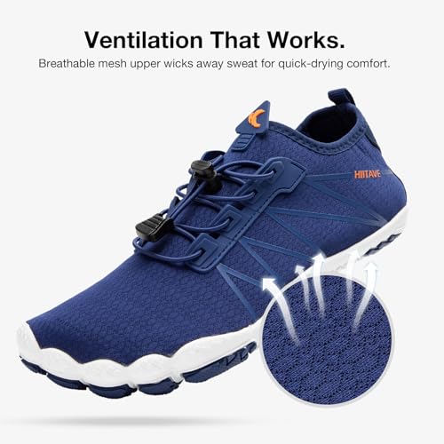 Image of HIITAVE Men Barefoot Water Shoes Beach Aqua Socks Quick Dry for Outdoor Sport Hiking Swiming Surfing