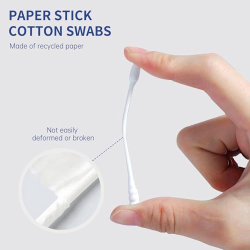 Image of Pointed Tip Cotton Swabs, 800 Count Double Tipped Precision Tips Cotton Buds Spiral Head with Paper Stick, Cotton Buds for Makeup, Personal Care, Crafts(Pointed+Spiral Head)
