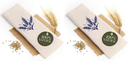 Bouillotte Micro-Onde Dreamzie Coussin Chauffant Cervicales Blé Naturel Soulagement Dos x2