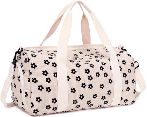 LEDAOU Gym Bag Duffle Women Dance Bags with Wet Pocket Overnight Bag with Waterproof Shoe Pouch for Girls Kids Travel Foldable Bag