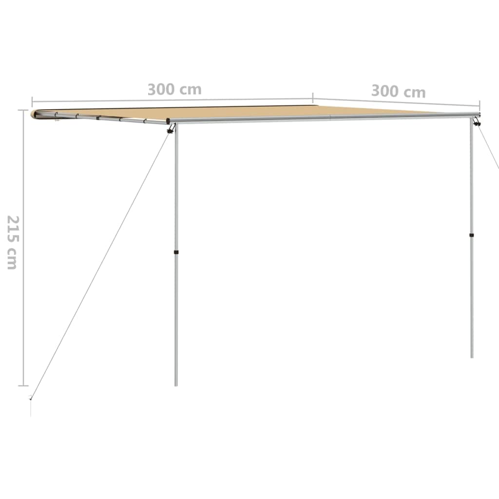 INLIFE Wohnwagen-Markise 3x3x2,15 m m Beige,12.78kg,148143