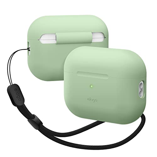 elago Silicone Case Compatible with Apple AirPods Pro 2nd Generation Case Cover Round Strap Included, Protective Case