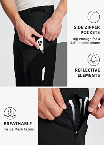 Baleaf Men's Mountain Bike Pants Mtb Cycling Pants Hiking Running Gear Bicycle Biking Water Resistant Lightweight Outdoor Black Xl #TOP3
