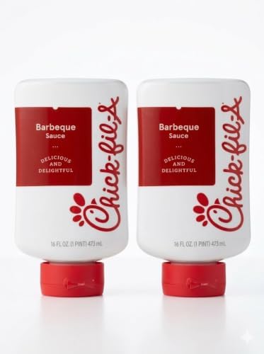 Chick-Fil-A Sauce 8 oz. Squeeze Bottle 2 Pack- Resealable Container for Dipping, Drizzling, and Marinades (Barbeque)