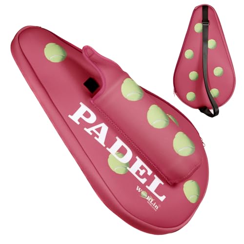 WORLin360 - Custodia per racchetta da padel, con tasca per palle, custodia per racchette da padel, racchetta da padel. Custodia termica per paddle. Design speciale. (rosso)