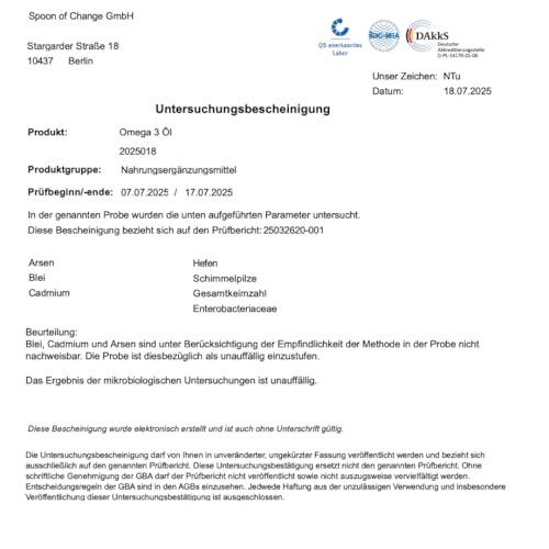 Foto von Premium Omega-3 Algenöl Vegan (2900mg pro Tag) - Hochdosiert - mit Zitrone - DHA & EPA - Wissenschaftsbasiert, Laborgeprüft - Nachhaltig - Mit Vitamin D3 fürs Immunsystem - Spoon of Change®