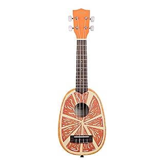 Kala KA-NV-ORNG-BAG – Ukulélé Soprano Novelty, Orange + housse - Les Beatles, Paul McCartney, John Lennon, RIngo Starr, George Harrison