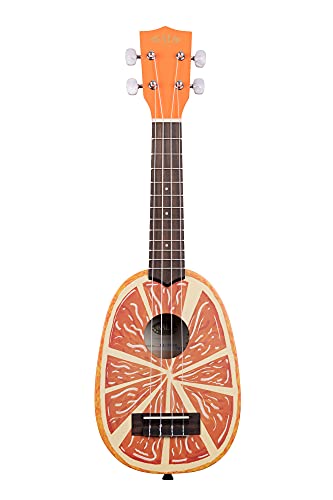 Kala KA-NV-ORNG-BAG – Ukulélé Soprano Novelty, Orange + housse - Les Beatles, Paul McCartney, John Lennon, RIngo Starr, George Harrison Kala KA-NV-ORNG-BAG - Ukulélé Soprano Novelty, Orange + housse