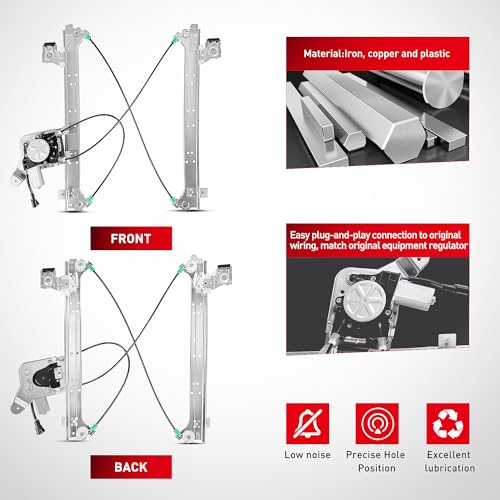 Image of Nilight Rear Driver Side Power Window Regulator /Motor Compatible with 2001 2002 2003 2004 2005 2006 Chevrolet Avalanche Silverado Suburban GMC Sierra Yukon XL 1500 2500 3500 741-578