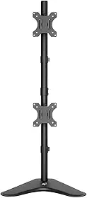 Suporte de Mesa Articulado em Torre, 2 Monitores de 15'a 32', Até 8kg Por Tela, Ergonômico, Ajuste de Altura e Lateral, Preto, T80N2V, ELG