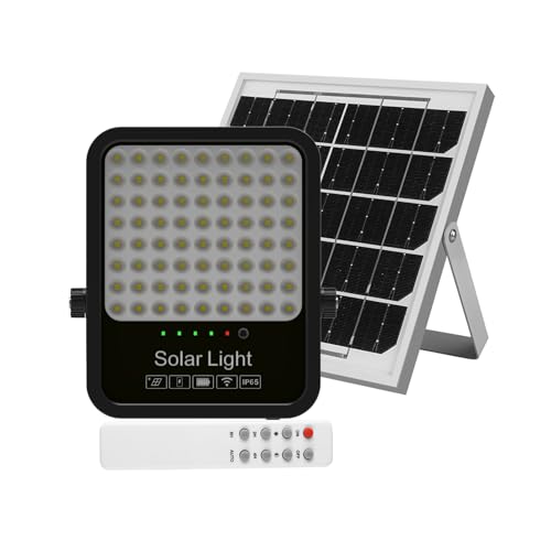 lohogzy Faretti Solari a Led da Esterno 200W, Pannello Solare ad Alta Efficienza, Lungo Tempo di Alimentazione, Regolazione Dell'illuminazione Nei Giorni di Pioggia. Adatto per il Giardinaggio.