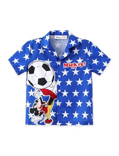 Image of Disney Marvel Spiderman Cars Stitch Star Wars Mickey Boys Hawaii Shirt Button Up Dress Shirts Short Tropical Shirt Kids 2-13Y