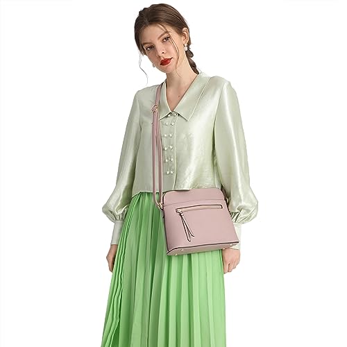 LA TERRE Small Crossbody Bag, Dome Shoulder Bag with Zipper Pocket Adjustable Strap2