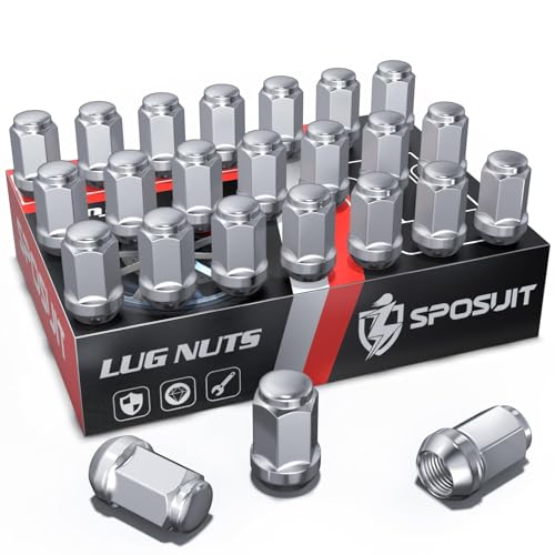 Sposuit M12x1.5 Lug Nuts - Replacement for 1989-2023 Toyota 4Runner, 2016-2021 Tacoma, 2000-2006 Tundra, 2016-2023 Hilux - Closed End Chrome Lug Nut(24 Pcs)