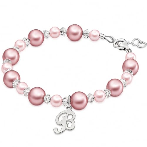 Image of Custom Bracelet Charm Jewelry for Girls Keepsake Baby Gift Initial Letter