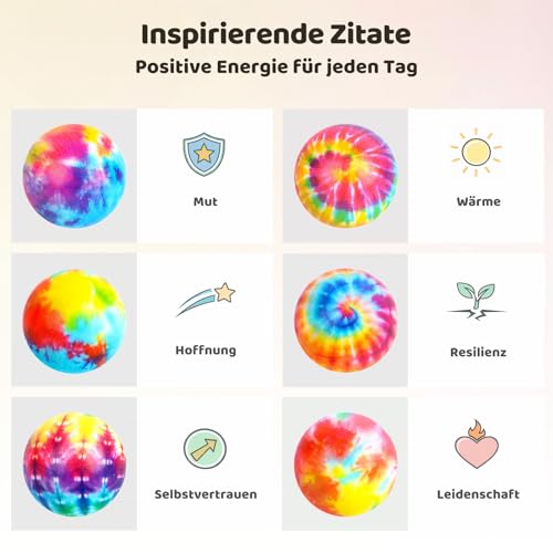 Koogel 12 Stück Stressbälle Tie-Dye, Anti-Stress-Bälle zum Stressabbau & Entspannung, Knetball zur Linderung von Angst, Mitgebsel Kindergeburtstag & Büro Gadget für Erwachsene