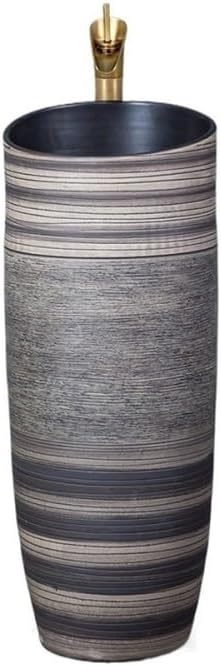 Bathroom Sinks Ceramic One Piece Pedestal Sink Balcony Outdoor Courtyard Floor-standing Wash Basin