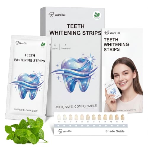 Image of Teeth Whitening Strips, 7-Day Starter Pack, 14 Strips / 7 Treatments, 6% Hydrogen Peroxide Formula with Hydroxyapatite, Mild Mint Flavor, 30-Min Routine