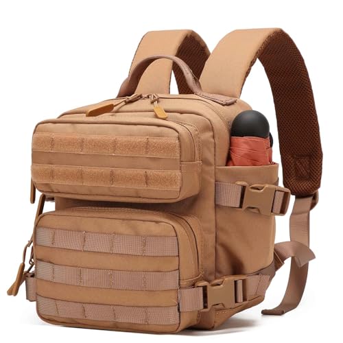 Mochila pequeña MOLLE 9L para mujer marrón miniatura 2