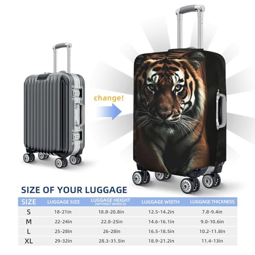 Travel Luggage Protector Cover Wild Animals Tiger Suitcase Covers for Luggage Fashion Washable Elastic Luggages Cover Protector Scratch Resistant Travel Essentials Suitcase Cover Fits 18-32 Inch2