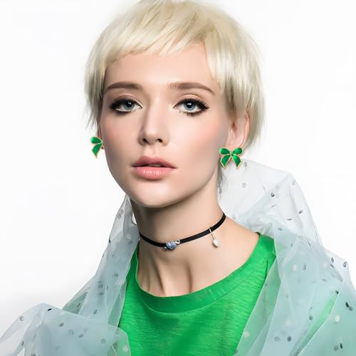 Cute Bow Stud Earrings for Women Colorful Romantic Ribbon Earrings Chunky Preppy Bowknot Earrings Y2K Candy Cane Bow Earring4