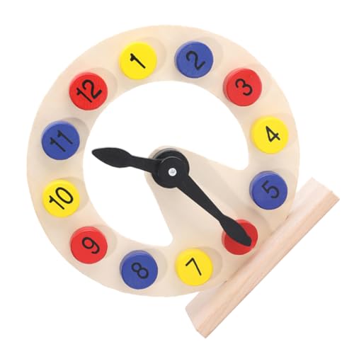 Toyvian Digital Clock Toy for Year Old Boys Wooden Sorting Clock Numbers Shapes Boys and Girls Toy for Bedrooms