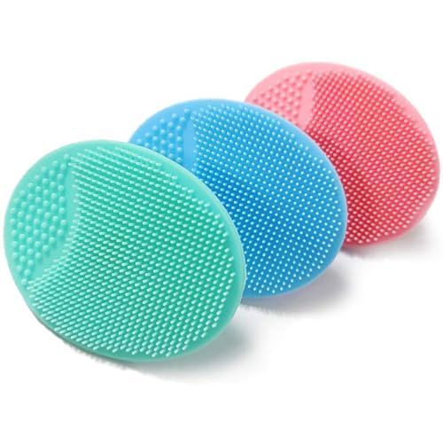 ApLiQ Soft Silicon Body Scrubber for Bathing, Skin Soother Bath Brush, Mini Silicone Scalp Scrubber, Craddle Cap Brush, Kids, Newborn Baby, Toddler Silicone Massage Brush for Cleansing (Pack of 2)-picture-23