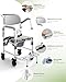 Hybodies Shower Chair with Wheels, Bedside Commode Wheelchair with Flip-up Armrest, 330lbs Heavy Duty Rolling Bath Chair for Handicap, Elderly & Injured, 5