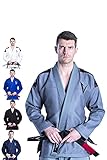 Kimono Vector Attila Series de Jiu Jitsu con cinturón Blanco, Ligero, 100% algodón, A0, Azul