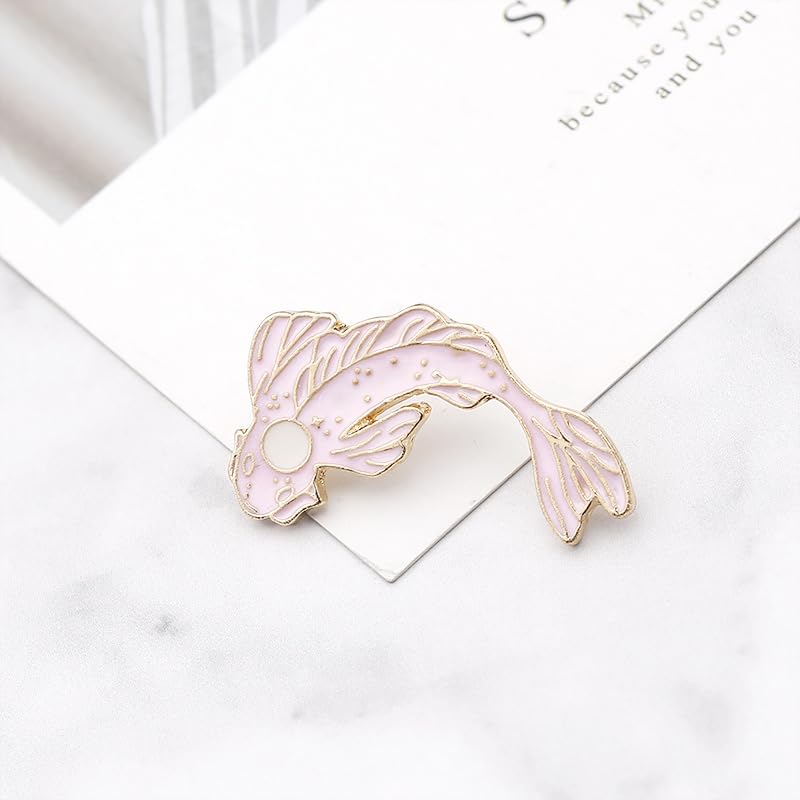Image of 2Pcs coadipress Lovely Fish Brooch Enamel Lapel Brooches Pin Set Cute Cartoon Koi Fish Pins for DIY Backpacks Clothes Bags Jackets Hat Jewelry Accessories Gift