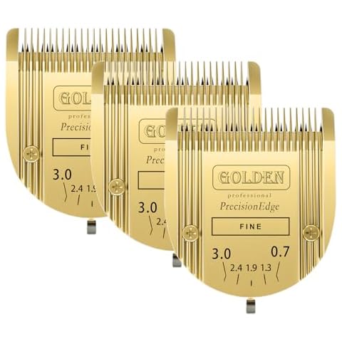 COSYONALL Adjustable Dog Grooming Clipper 5-in-1 Blade Compatible with WAHL Professional Animal Clipper Arco, Bravura, Chromado, Creativa, Figura, and Motion Pet, Dog, and Horse (Gold/3pc) Cover