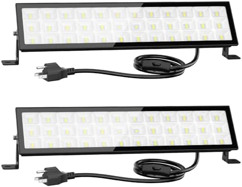 Onforu LED Shop Lights,90W 10000lm Ultra Bright LED Work Lights with Plug,6500K Daylight White Garage Light,IP66 Waterproof Lighting for Garage Warehouses Workshop(2 Pack)