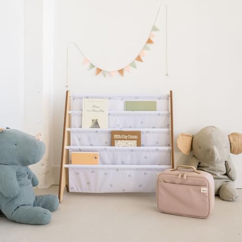 3 Sprouts Kinder Bücherregal aus Holz – Montessori Regal für Kinderzimmer - Heidelbeere Nebel