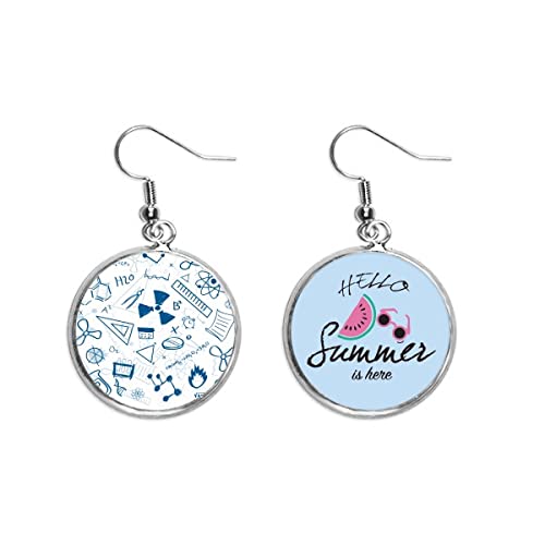 Pendientes de sandía minimalistas con diseño de símbolos de química fina