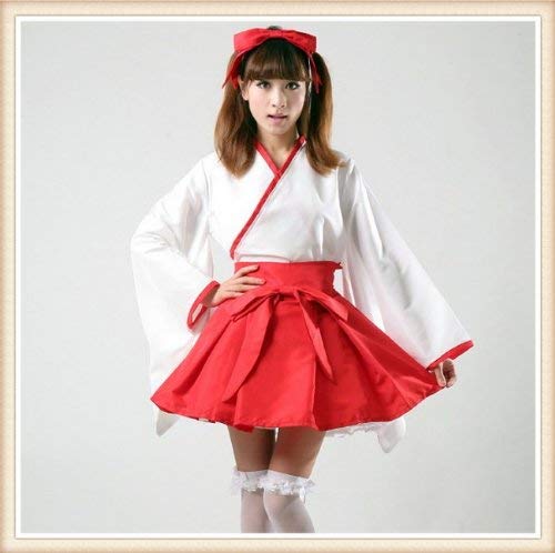 Amazon.co.jp: 可愛いメイドさん 和服 犬夜叉 桔梗 巫女服 コスプレ