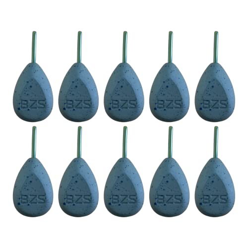 BZS Lot de 10 poids pour pêche à la carpe sans plomb 28,3 g, 42,5 g, 56,7 g, 70,9 g, 85 g, non toxique, longue queue, idéal pour les sacs PVA (56,7 g)