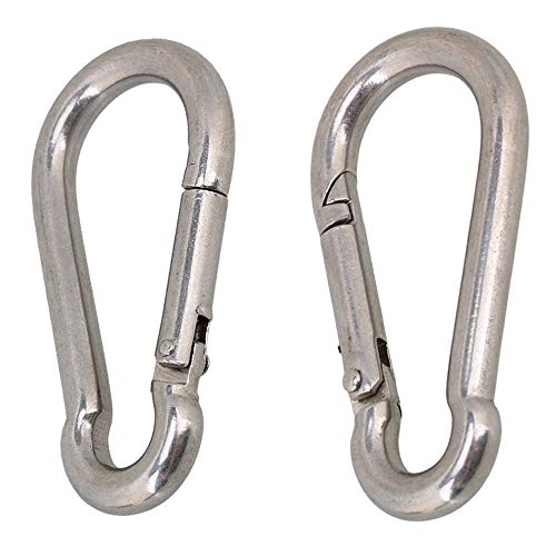 SKMT Silver Stainless Steel Spring Snap Hook Carabiner Pack ...