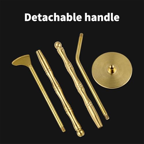 Incenses Enthusiasts 4Pcs Brass Tool Kits Making Accessories Including Shovel Spoon Ashes Press Brush Tool Shovel