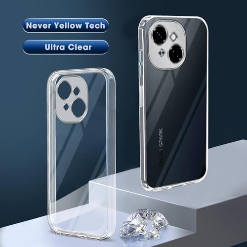 Image of Jkobi Back Cover for Tecno Spark Go 1 (Silicone Clear Shockproof Case with Camera Protection | Soft and Flexible | Transparent)