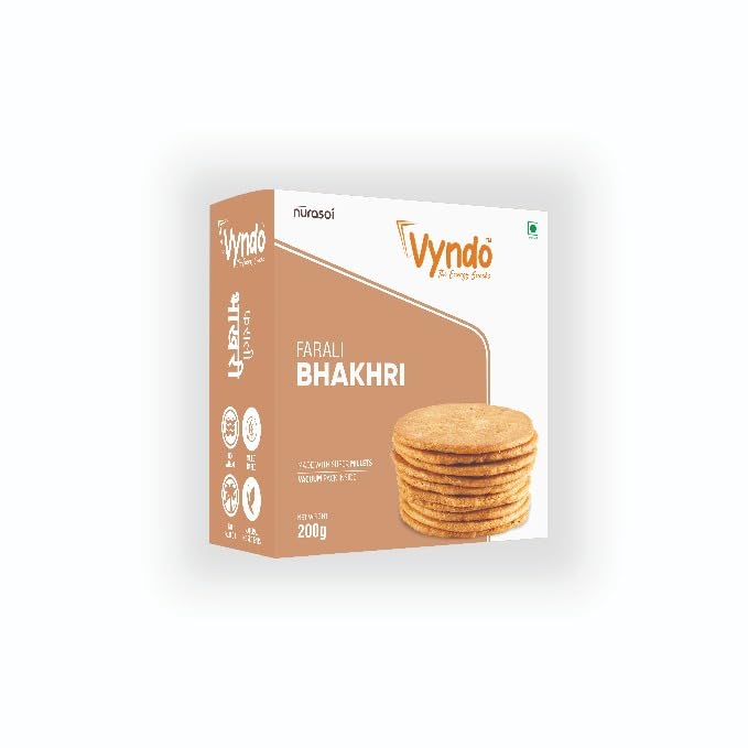 Vyndo Farali Bhakhri (200 gm), Millet Snacks, Healthy Snacks, Gluten free, No wheat, Fasting Snack, Millet