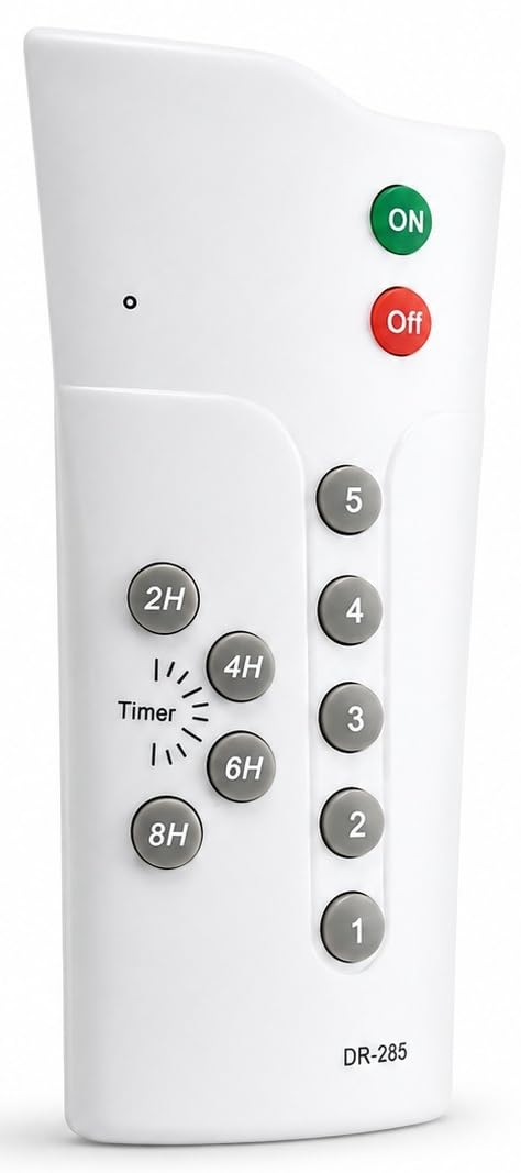fan remote control compatible with crompton energion cromair bldc ceiling fan, ir replacement remote with 5 speed control, timer (2h/4h/6h/8h), plug & play, white, fn 8