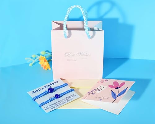 Auntie Nephew Bracelets Gifts for Aunt And 2 3 Nephews Gift from Auntie Two Three Nephews Matching Bracelets Set for 2 3 4 5 Pcs Birthday Beads String Bracelets Adjustable Jewelry with Cards Men Women Ideas2