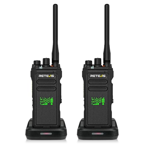 Retevis NR30D DMR Talkie Walkie Numérique, Radio Bidirectionnelle Longue Portée Compatible avec AES256, Réduction du Bruit AI, IP67, Haute Puissance, 2800mAh (Noir, 2...