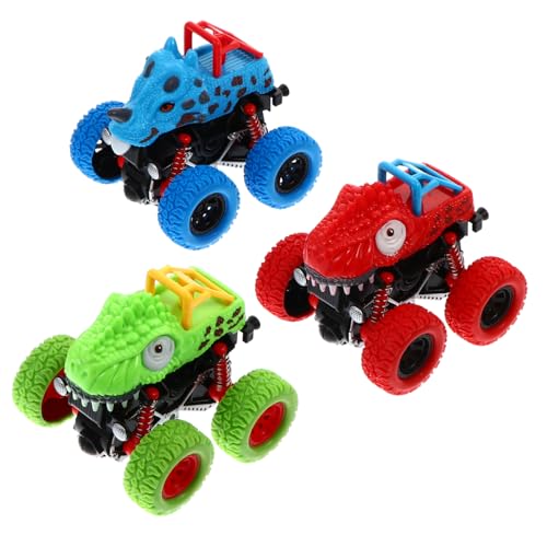 Toyvian 3 peças carros inércia todo-o-terreno para menino e menina modelos de quadrimotor criativos e educativos sem bateria brinquedos educativos para desenvolvimento e coordenação infantil